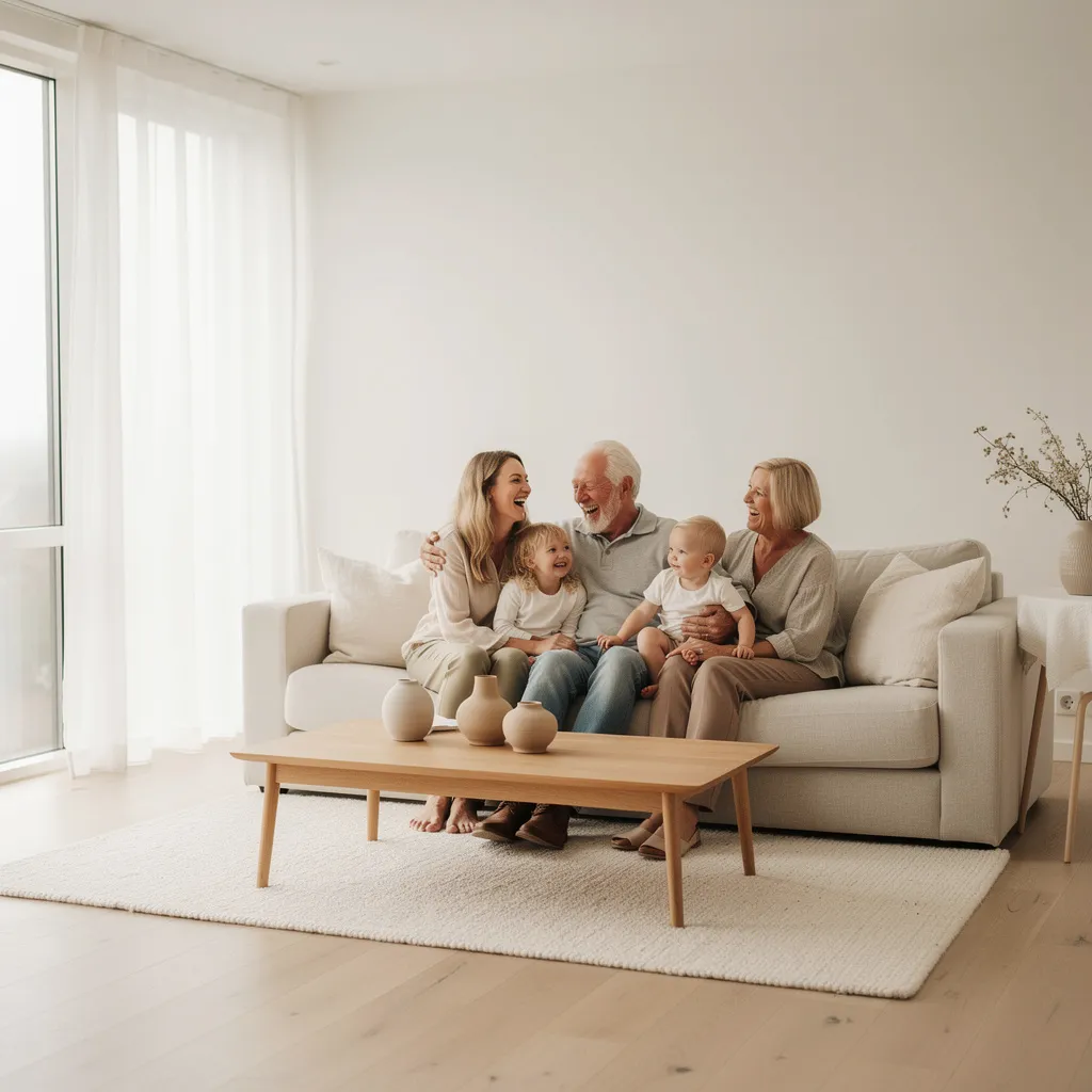 Familj som känner juridisk trygghet med Avtalsfrid